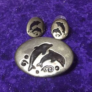 Vintage Pendant slide with earrings